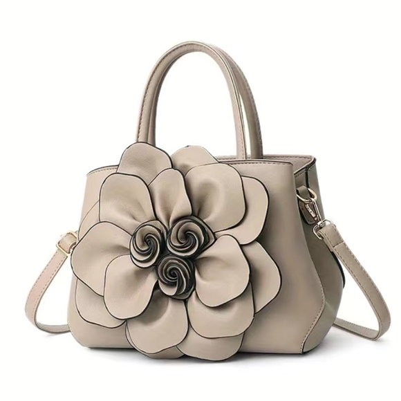 Handbags - Elegant 🌼 Flower Decor convertible Bag, Satchel Casual Handbag LARGE